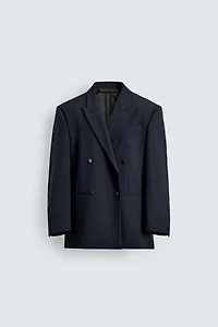 WOOL BLEND DOUBLE BREASTED BLAZER
