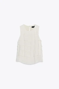 RUFFLED SATIN EFFECT TOP