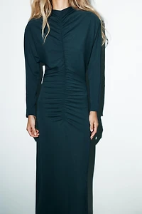 CREPE SHOULDER PAD DRESS