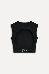 BUCKLED CROP TOP 50TH ANNIVERSARY