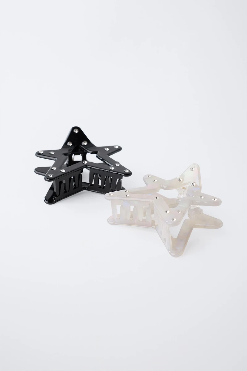LOT DE DEUX PINCES ÉTOILES STRASS