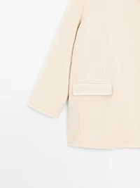 Manteau laine à col montant