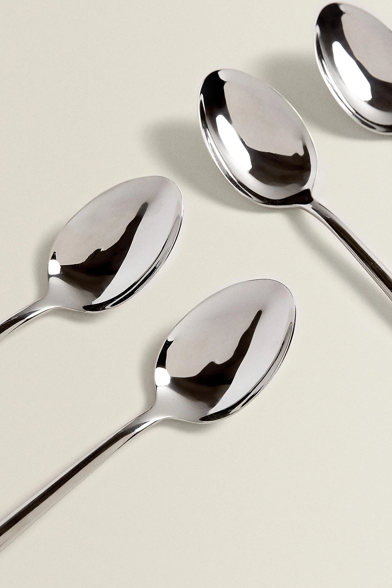 SET OF SHINY STEEL SPOONS (SET OF 4)