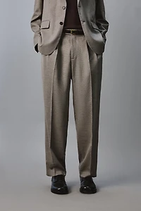 PLAID PLEATED SUIT PANTS