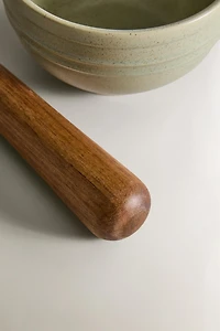 STONEWARE MORTAR AND PESTLE