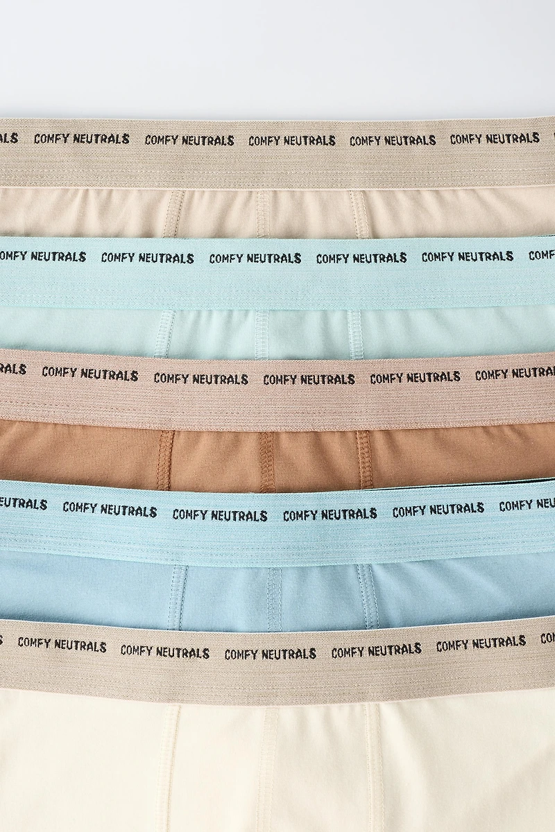 6-14 YEARS/ FIVE-PACK TEXT BOXERS