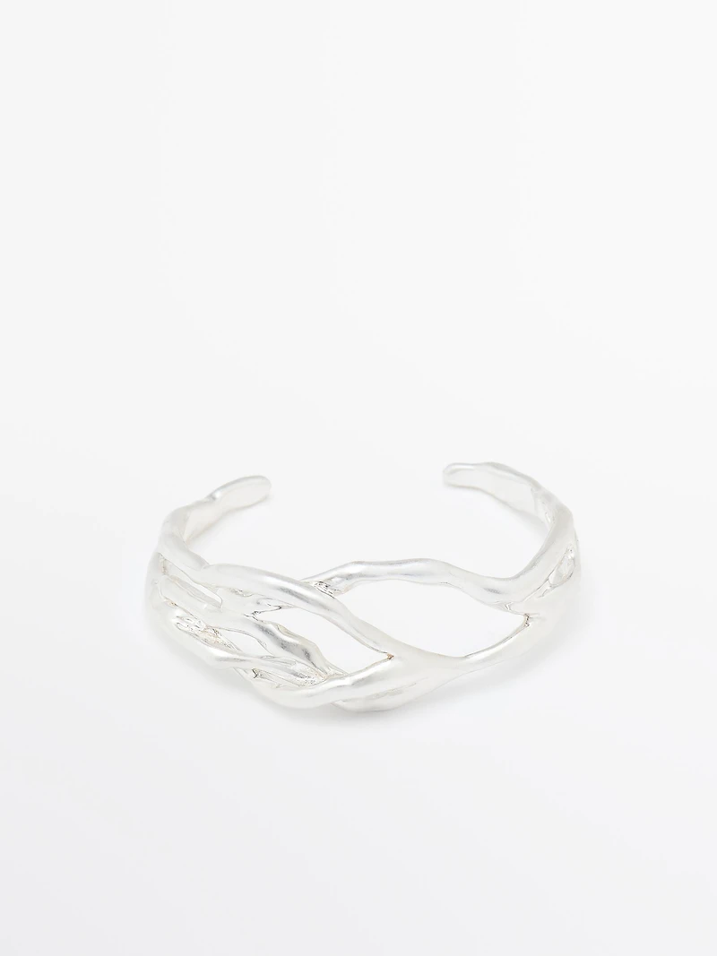 Bracelet métallique abstrait