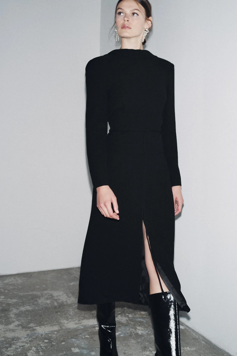 COAT DRESS WITH SASH ZW COLLECTION LIMITED EDITION
