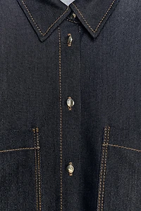 CHEMISE OVERSIZE SURPIQÛRES CONTRASTANTES