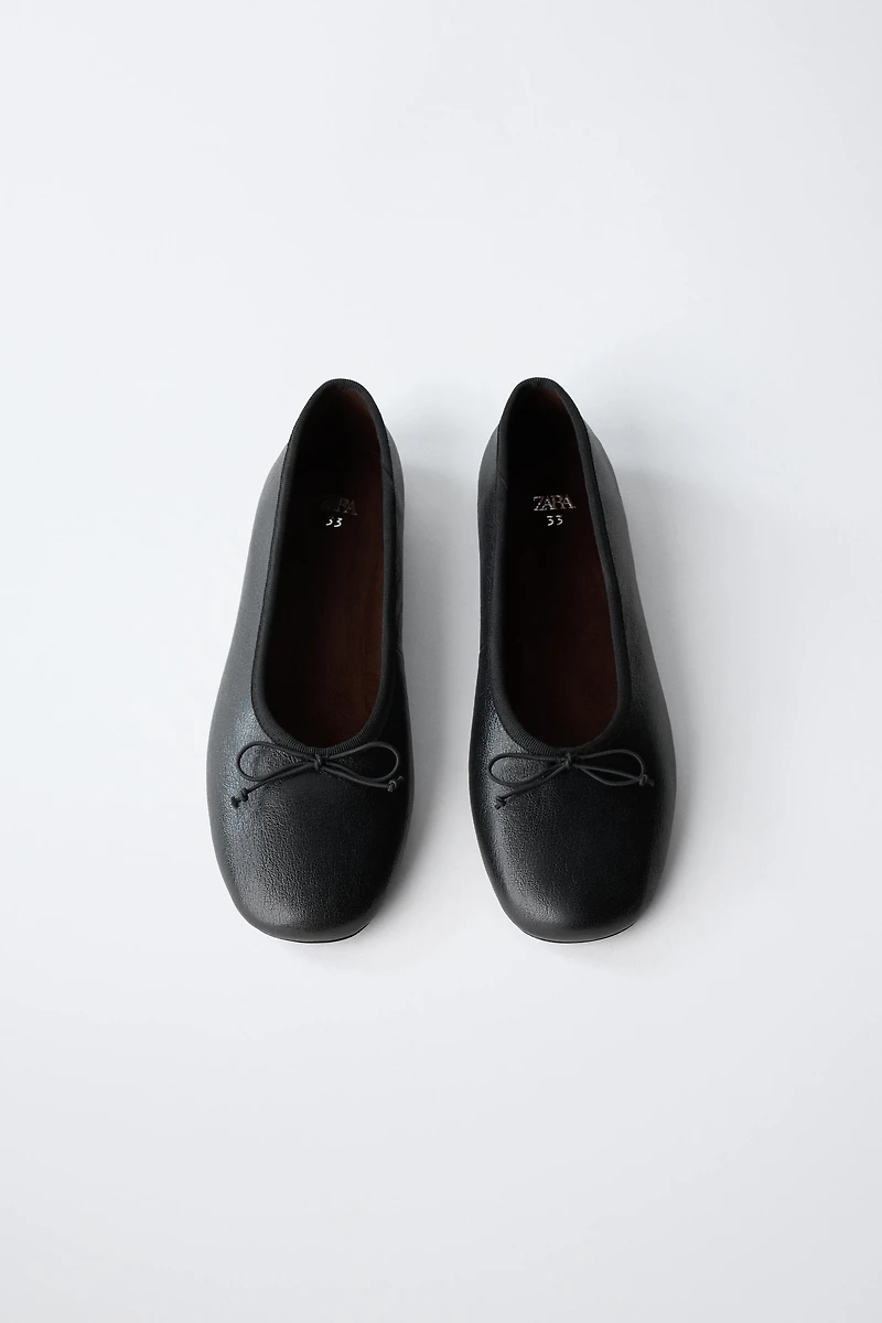 BALLERINES EN CUIR À NŒUD