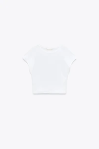 COTTON MODAL CROP T-SHIRT