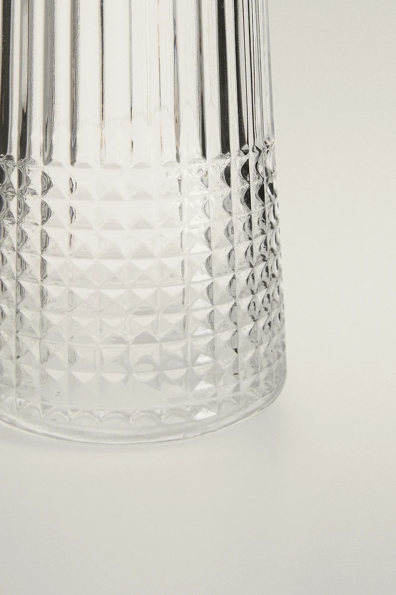 RAISED DESIGN GLASS BOTTLE