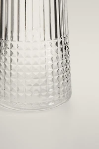 RAISED DESIGN GLASS BOTTLE