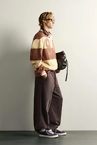 STRIPED NUMBER PATCH POLO