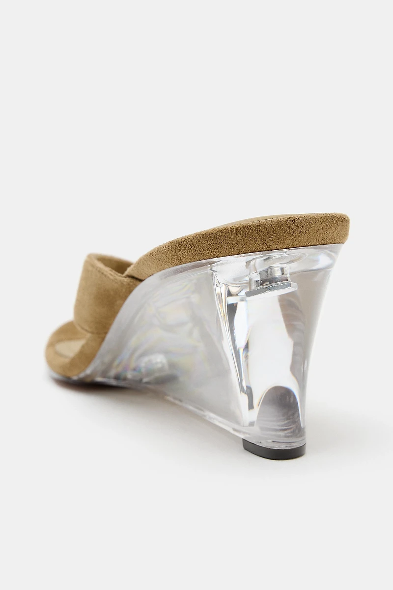 CLEAR WEDGE SANDALS