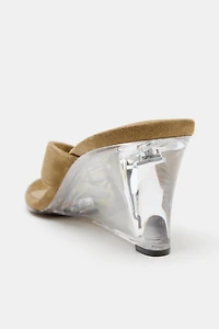 CLEAR WEDGE SANDALS