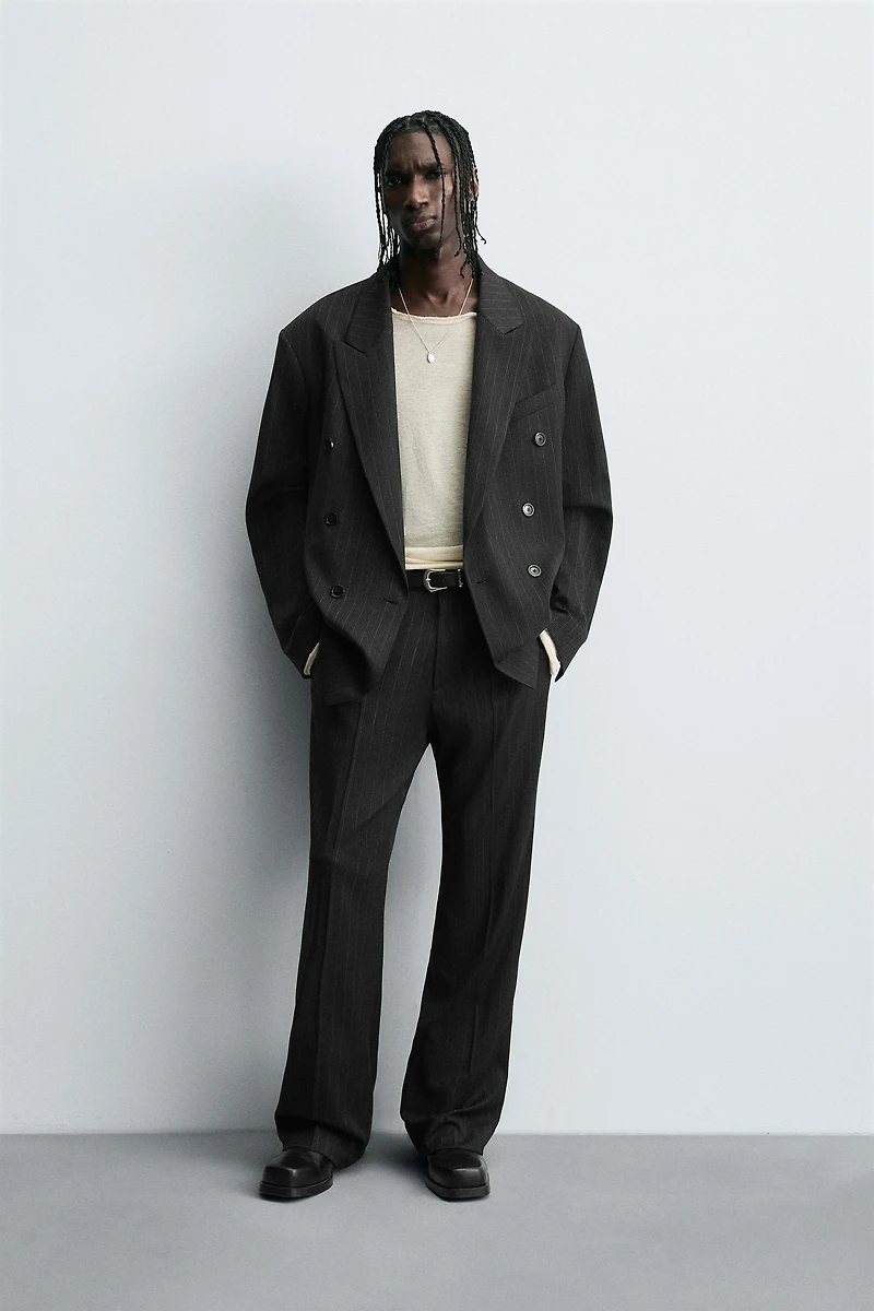 STRIPED SUIT PANTS