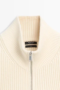 100% cotton purl knit cardigan