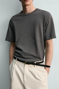 RELAXED FIT COTTON - LINEN T-SHIRT