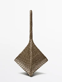 Mid-sized braided leather shoulder bag