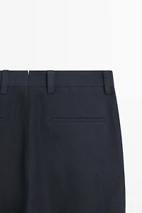 Darted 100% linen trousers