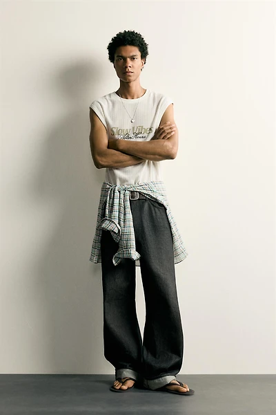 COMBINATION EMBROIDERY TEXTURED TANK TOP