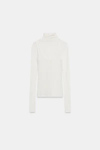 TURTLENECK OVERLAY SHIRT