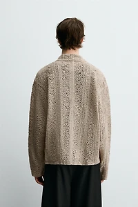 CROCHET TEXTURED OVERSHIRT