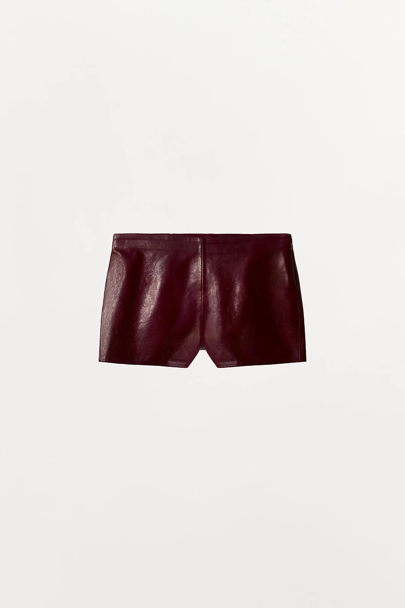 100% LEATHER MINI SHORTS