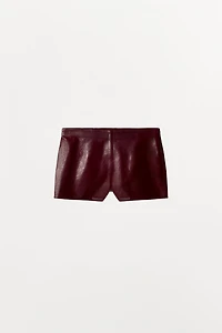 100% LEATHER MINI SHORTS