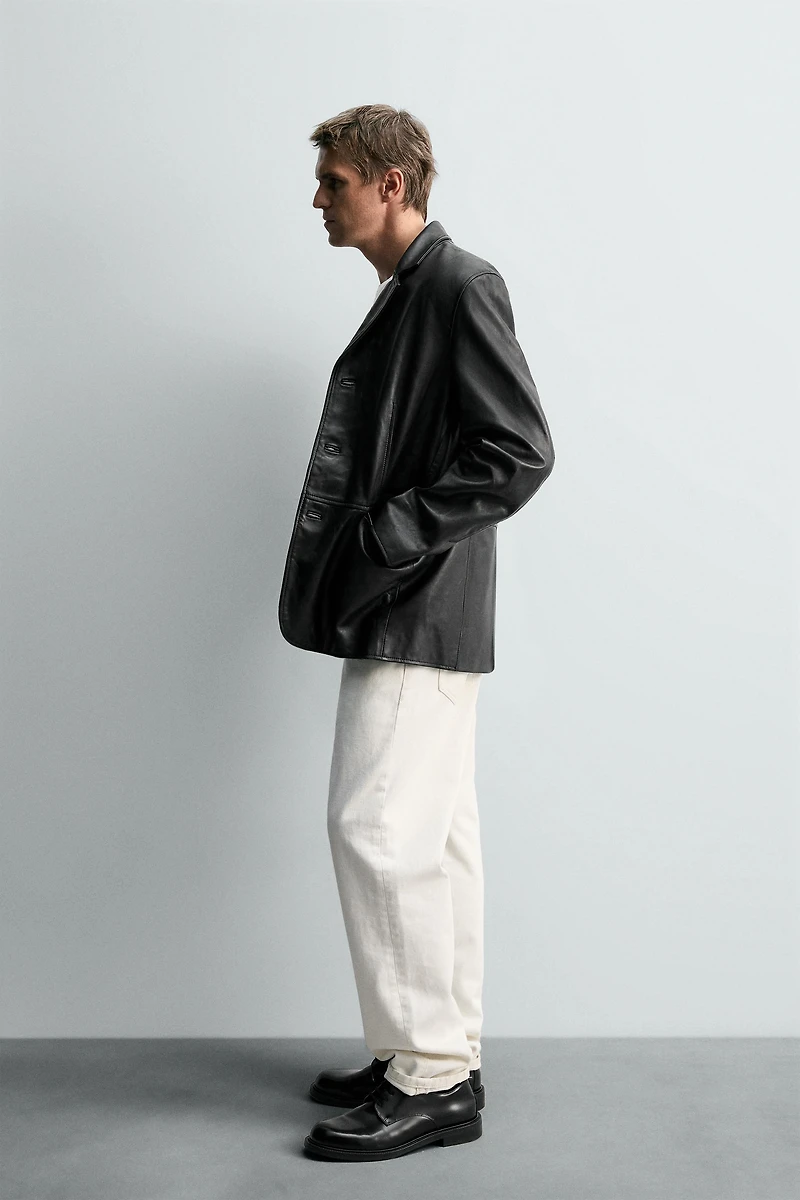 LEATHER BLAZER
