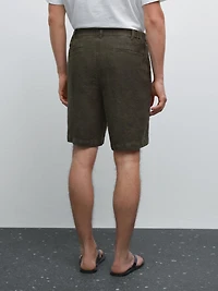 100% linen Bermuda shorts