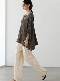 Cotton blend knit cape