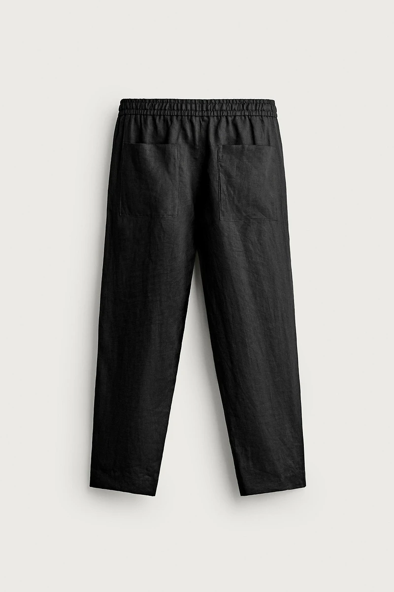 RELAXED FIT 100% LINEN PANTS