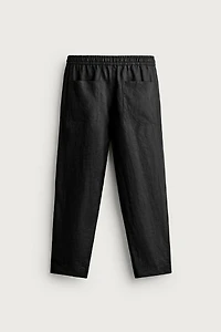 RELAXED FIT 100% LINEN PANTS