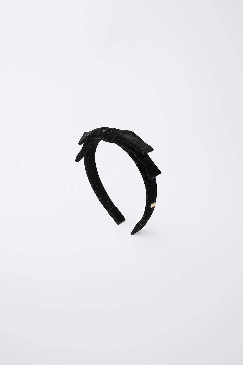 VELVET BOW SHINY HEADBAND