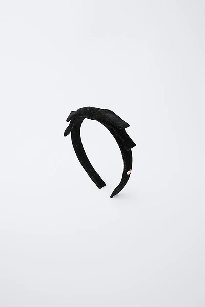 VELVET BOW SHINY HEADBAND