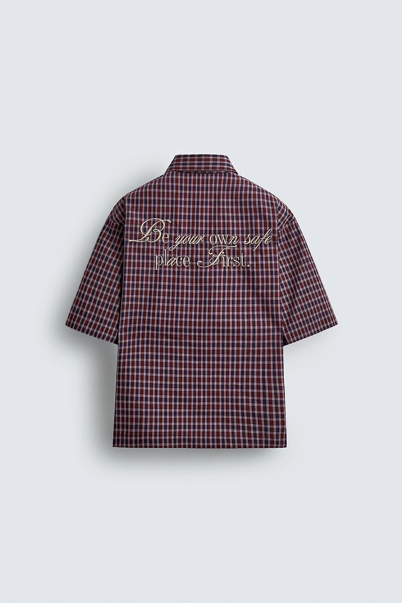 EMBROIDERED PLAID SHIRT