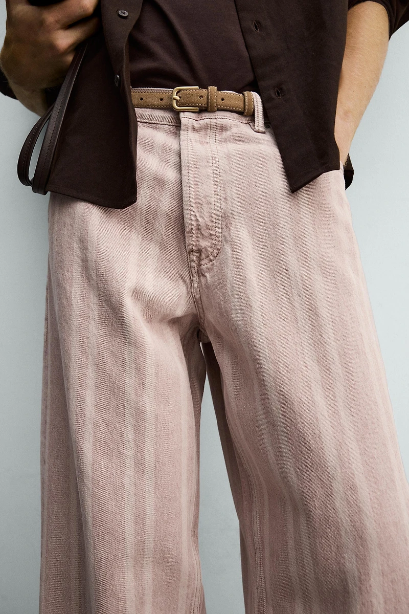 STRIPED RELAXED FIT JEANS