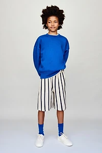 TEXTURED STRIPED KNIT SHORTS