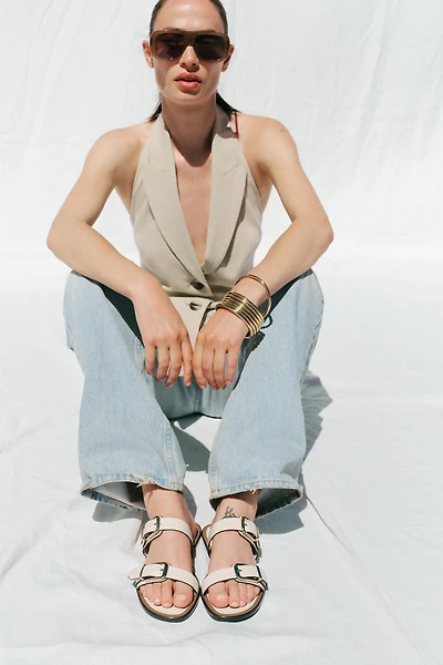 DOUBLE STRAP BUCKLE SANDALS