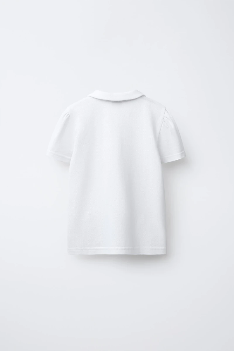 PIQUÉ POLO SHIRT WITH PETER PAN COLLAR