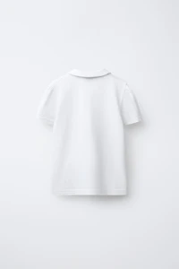PIQUÉ POLO SHIRT WITH PETER PAN COLLAR
