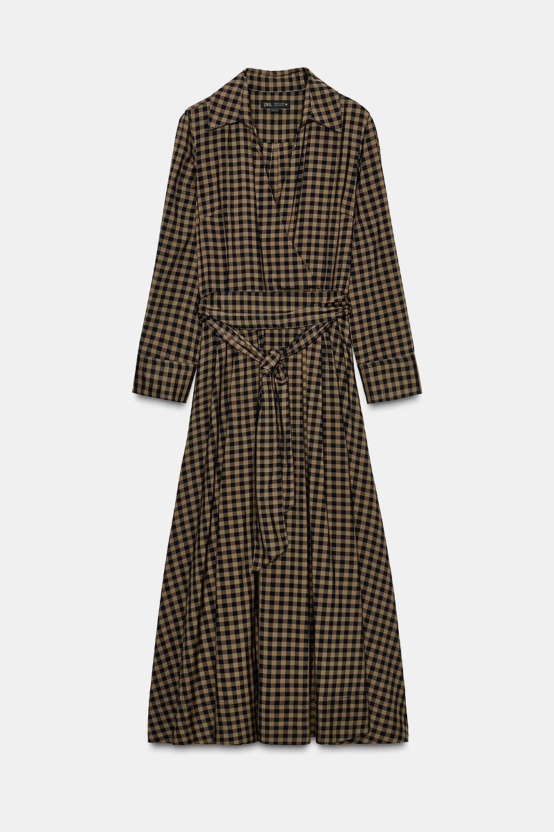 ZW COLLECTION PLAID SHIRT DRESS