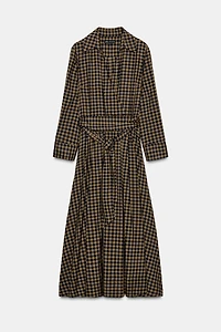 ZW COLLECTION PLAID SHIRT DRESS