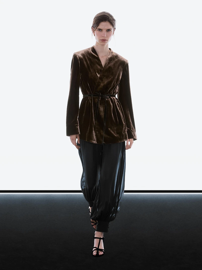 Veste en velours nœud