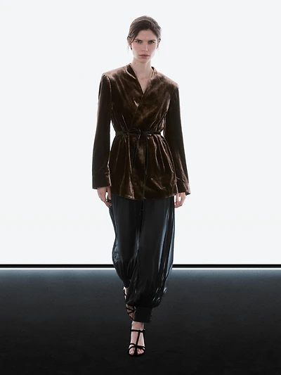 Veste en velours nœud