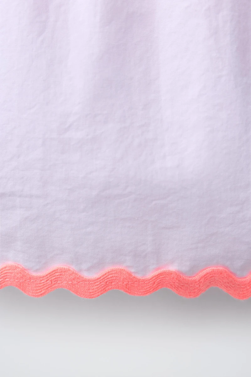 CASA LAWA X ZARA KIDS CONTRAST RUFFLE POPLIN TOP