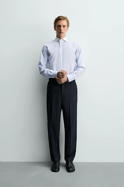 SLIM FIT CONTRAST COLLAR SHIRT
