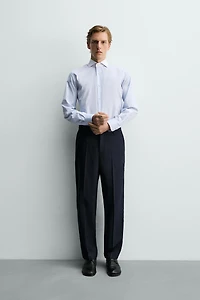 SLIM FIT CONTRAST COLLAR SHIRT